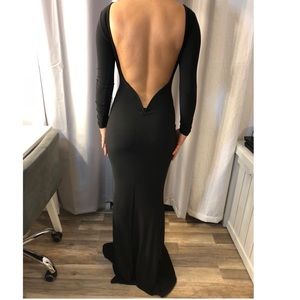 Elegant long sleeve black dress